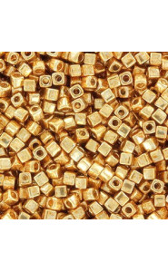 Miyuki square - cubes 1.8mm Beads - Galvanized yellow gold SB18-1053